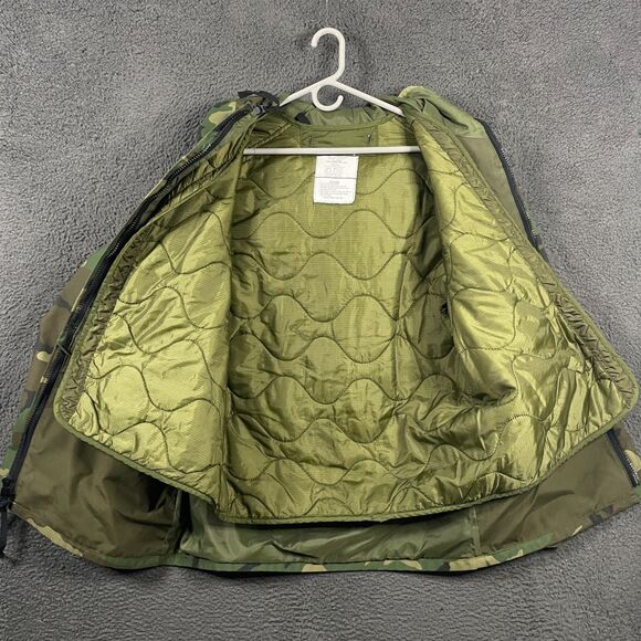 Military Jacket Mens Medium Long Cold Weather Parka w/ Liner BDU Woodland - Picture 2 of 8